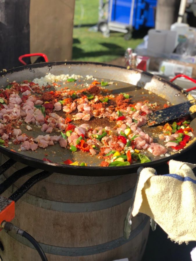 Paella made by Solterra paired well with their Rosé of Malbec 