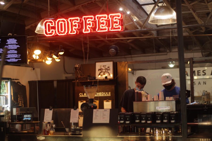 James+Coffee+Co.+in+downtown+serves+quality+coffee+and+has+recently+prioritized+their+environmental+impact.
