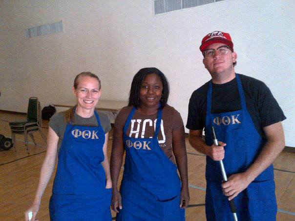 Natashja Kelly, Lonnie Lucas and Edward J. McCoven while volunteering for Our Daily Bread program