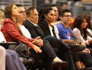 Clippers Owner Donald Sterling sitting next to rumored mistress V. Stiviano. Photo Courtesy of MCT Campus
