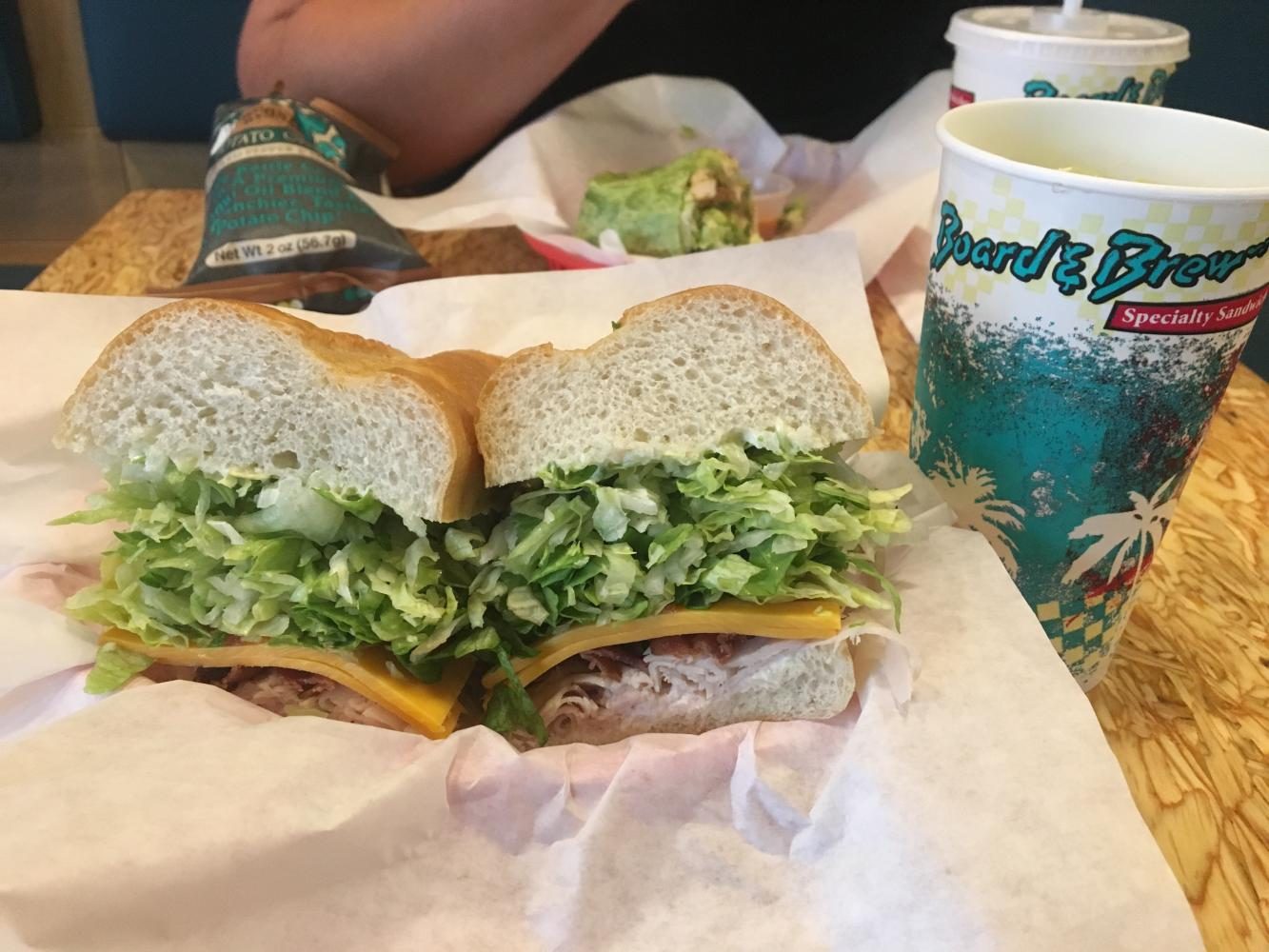 Board & Brews Turkey Club sandwich. 