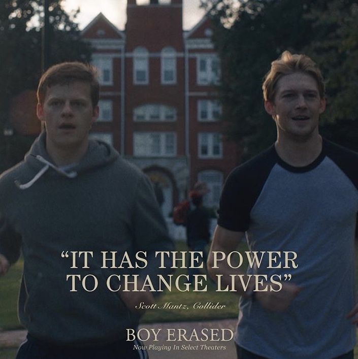 Jared Eamons (Lucas Hedges), and Henry (Joe Alwyn). Two actors who experience mutual attraction for each other that later lead to sexual abuse. 