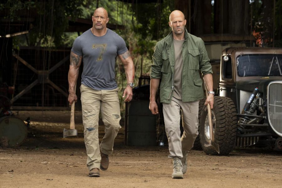 Dwayne+Johnson+%28left%29+and+Jason+Statham+%28right%29+combine+forces+in+the+newest+Fast+and+Furious+installment.+