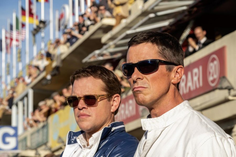 Matt Damon (left) and Christian Bale (right) pay tribute in Ford v Ferrari.