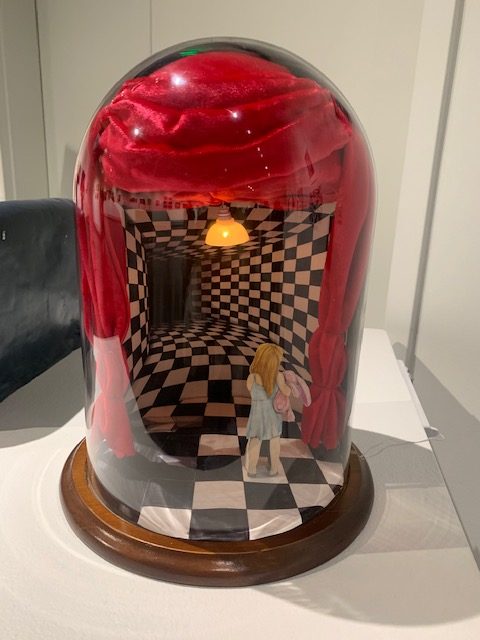 Labyrinth by Rotem Oriel explores the theme of mental illness in this mesmerizing artwork featured at Mesa Colleges Fall 2019 Student Art Exhibition. Photo credit: Racheal Habon