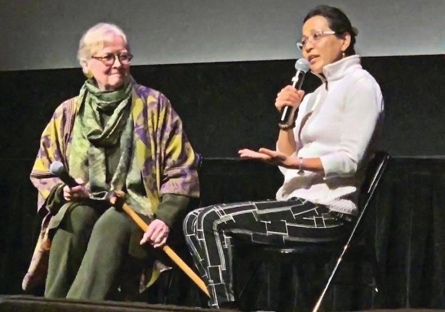 Suzanne Seed (left) and Jennifer Hou Kwong answer audience questions about their film.