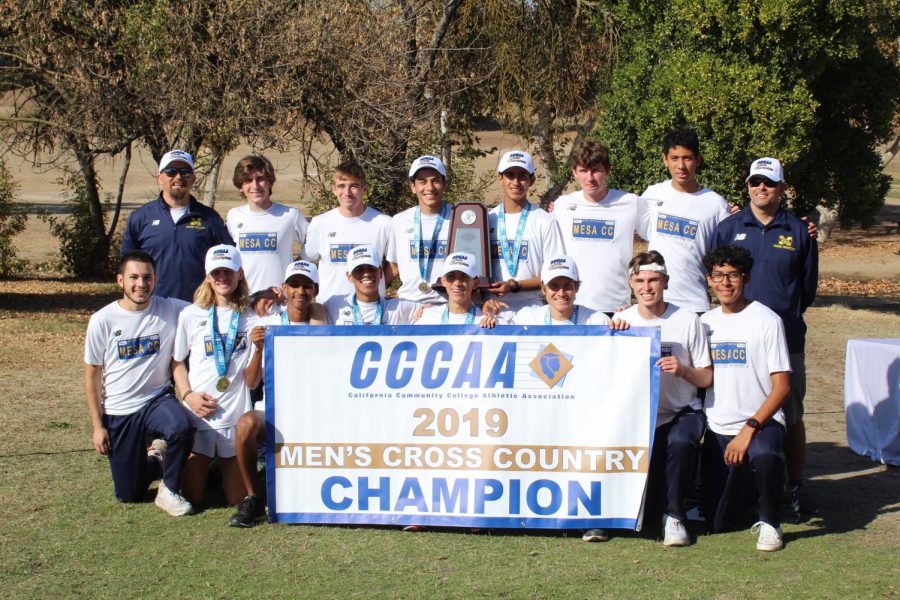 Mens Cross Country winning last years state track meet.