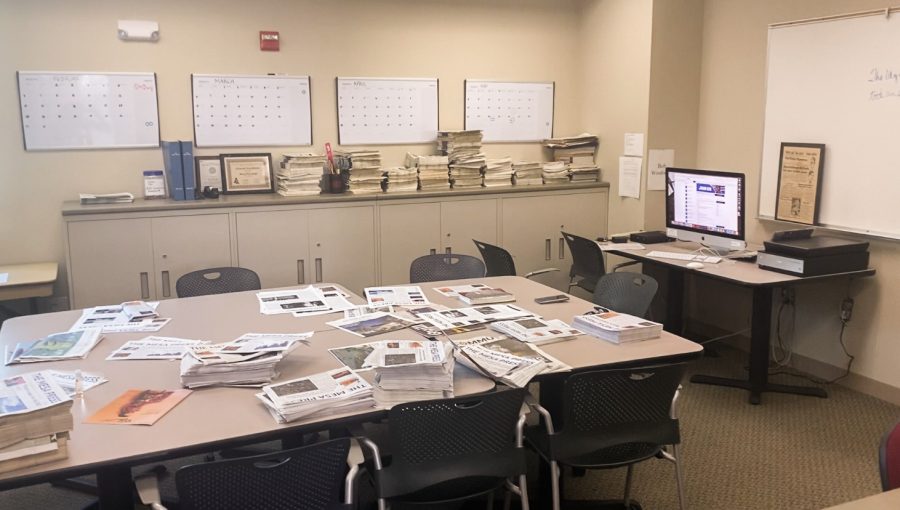 The Mesa Press Newsroom where all the hard work took place in order to produce the newspaper. This room will be missed!