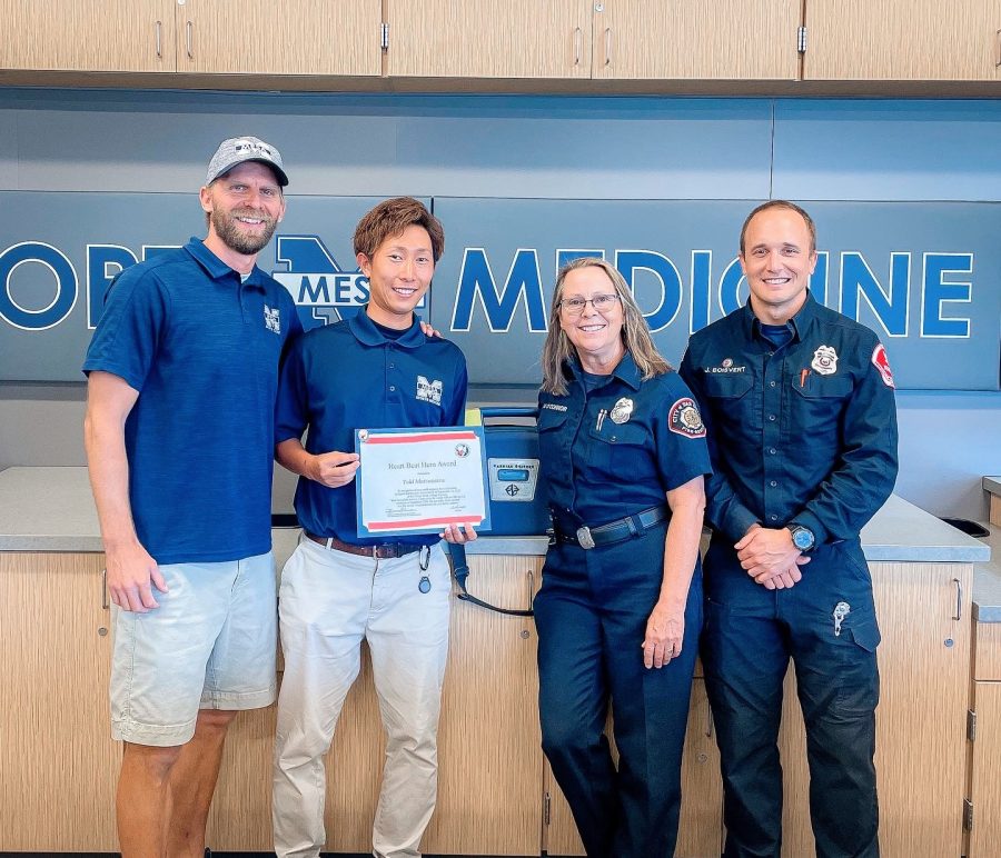 Mesa athletics trainer Yuki Matsuzawa received the Heart Hero Award for his actions.