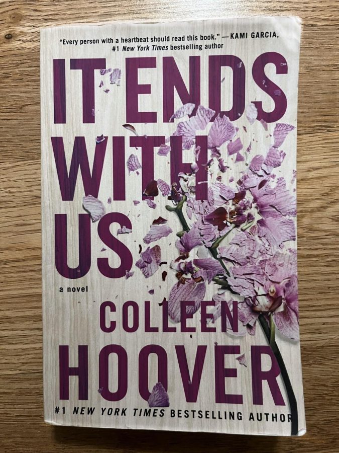 The cover of the fiction novel It Ends With Us, by Colleen Hoover. 