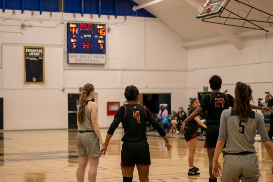 Olympians set an inbound play in the closing seconds of regulation. 