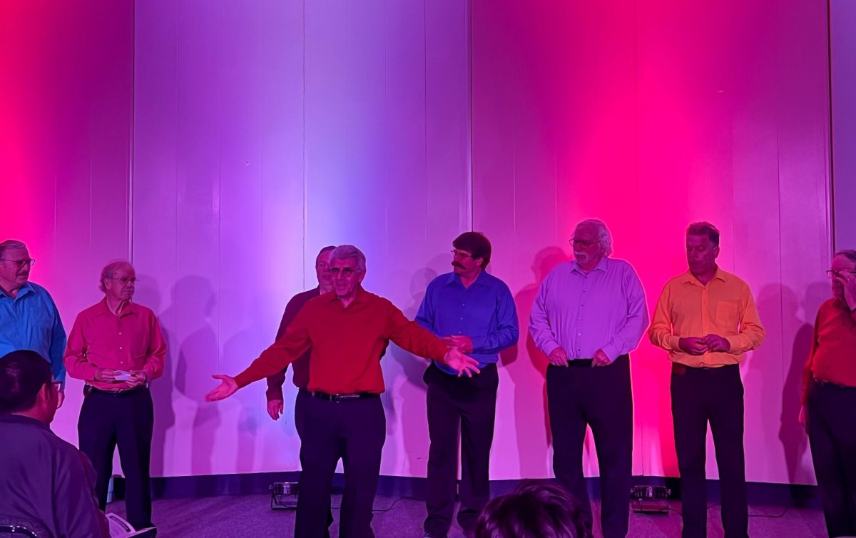 Sun Harbor Chorus performing at Mesa College music departments weekly recital hour. 