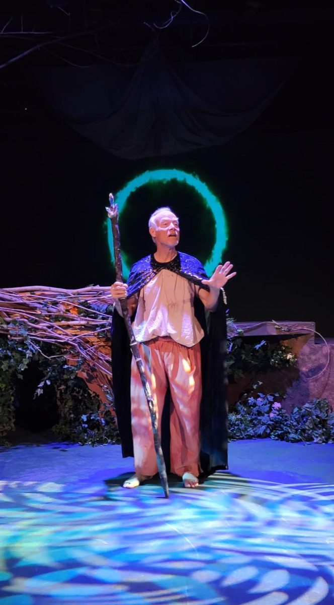 Geoffrey Graeme as Prospero in the Mesa College theatre departments production of The Tempest.