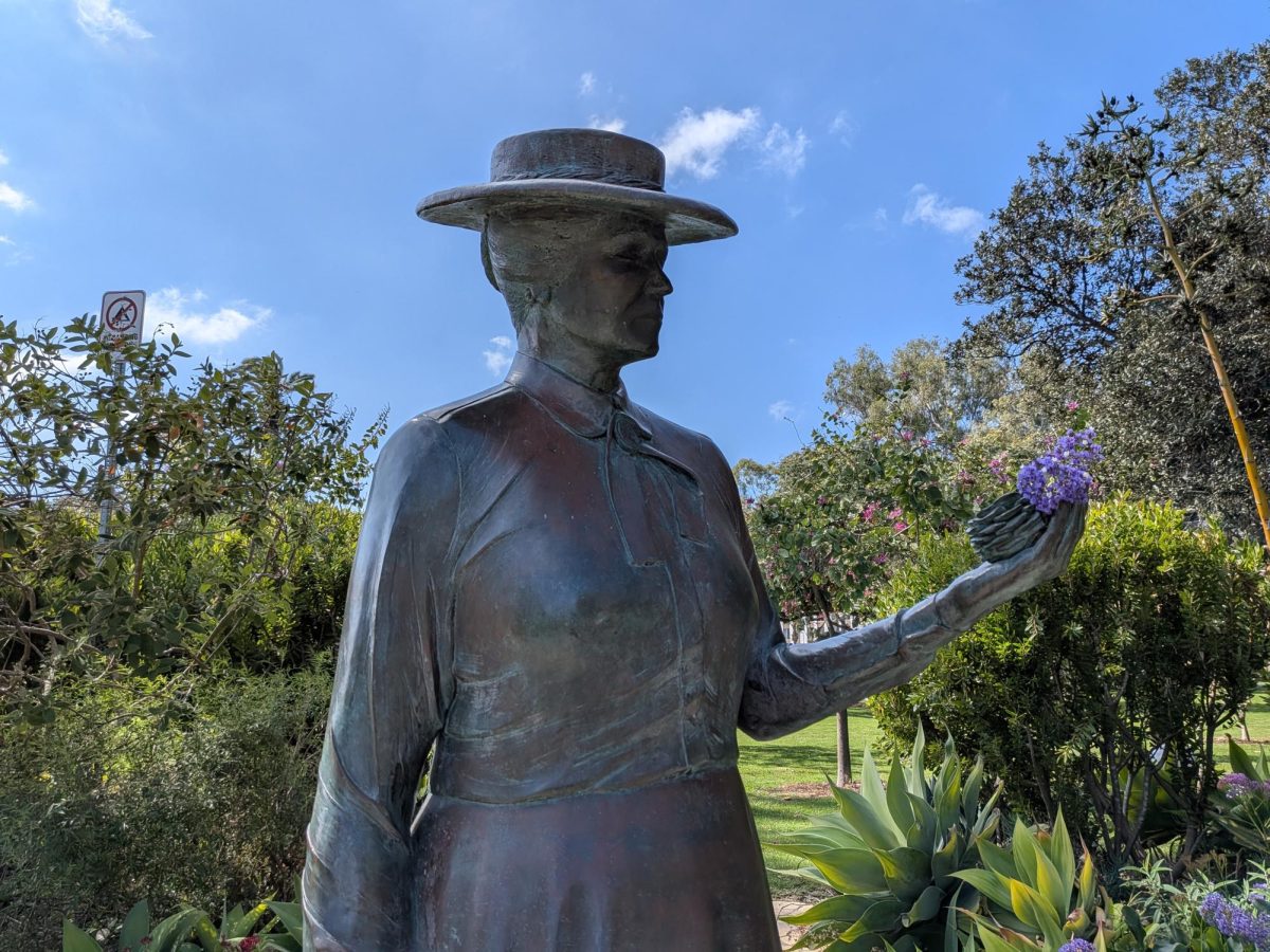 The statue of Kate Sessions at Balboa Park on March. 7, 2026. 